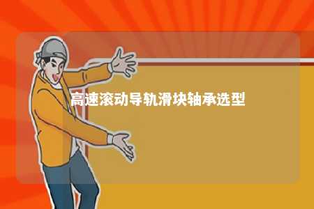 高速滚动导轨滑块轴承选型 