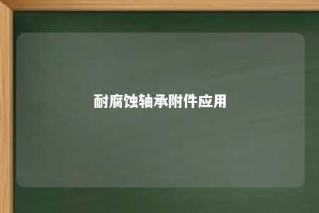耐腐蚀轴承附件应用 