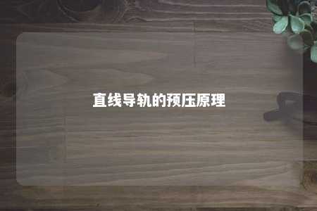 直线导轨的预压原理 